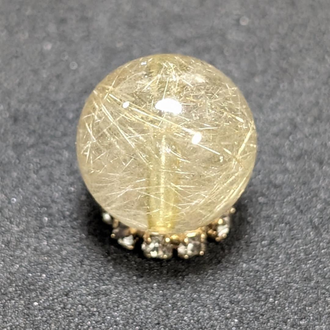 【繊細な金針がたくさん】 ゴールドルチルクォーツ 粒売り 10ミリ 水晶のお守り