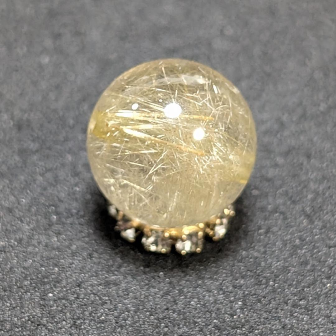 【繊細な金針がたくさん】 ゴールドルチルクォーツ 粒売り 10ミリ 水晶のお守り