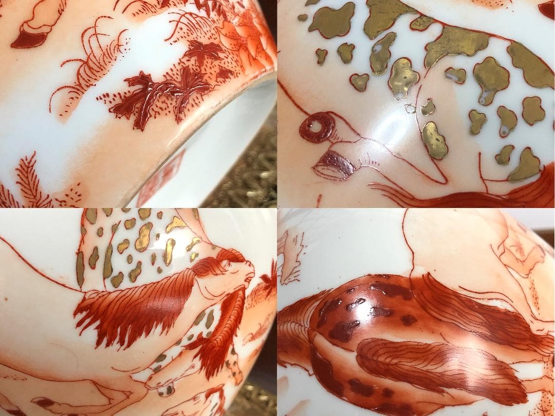 【 春駒図赤絵花瓶 】 澳門恆暉製造 マカオ