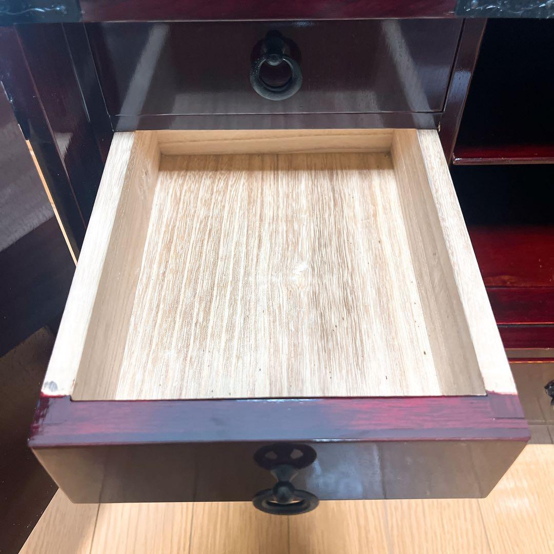 仙台箪笥 門間箪笥 小箪笥 観音開き 欅材 金具 伝統 和箪笥 漆塗 舟箪笥