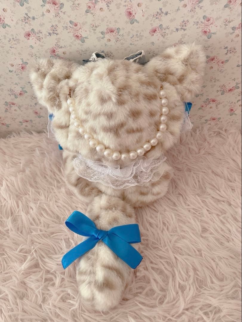 ♡お座り１６ｃｍぬい服♡猫の着ぐるみ♡ゆめかわおすわりぬいぐるみ♡ヒョウ柄青