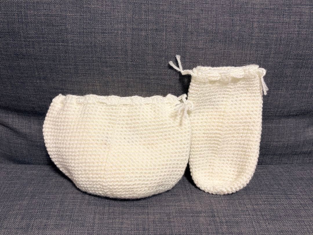 ハンドメイド　巾着袋　マルチーズ　ダックス　かぎ編み