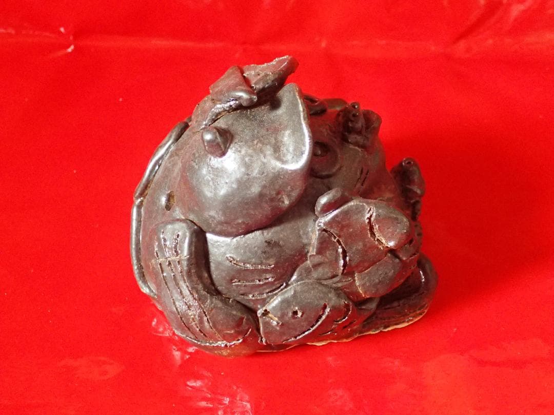 信楽狸　置物 金運アップ　ハンドメイド　七福狸　陶芸　オリジナル