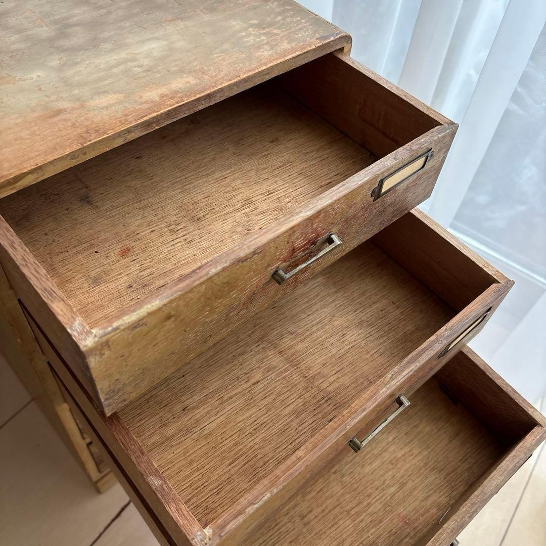 木製5段引き出し アンティーク　昭和レトロ　ヴィンテージ