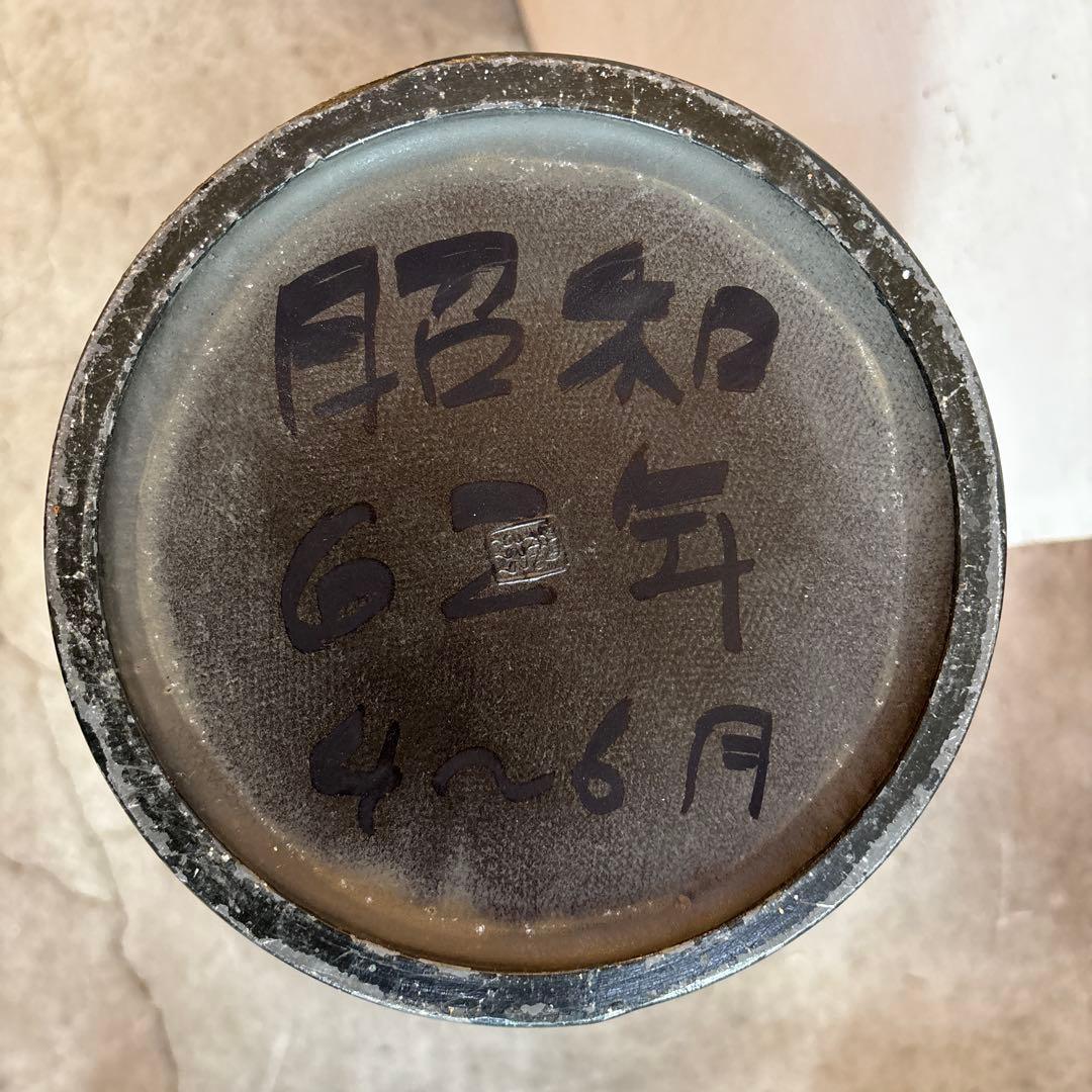 古代風彫刻金属真鍮製花瓶2個セット　高さ約51cm 口径約14cm QW4775
