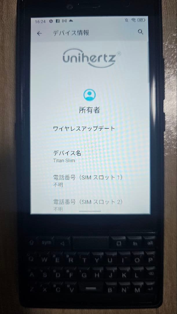 [新品同様]Unihertz Titan SlimブラックQWERTYキーボード