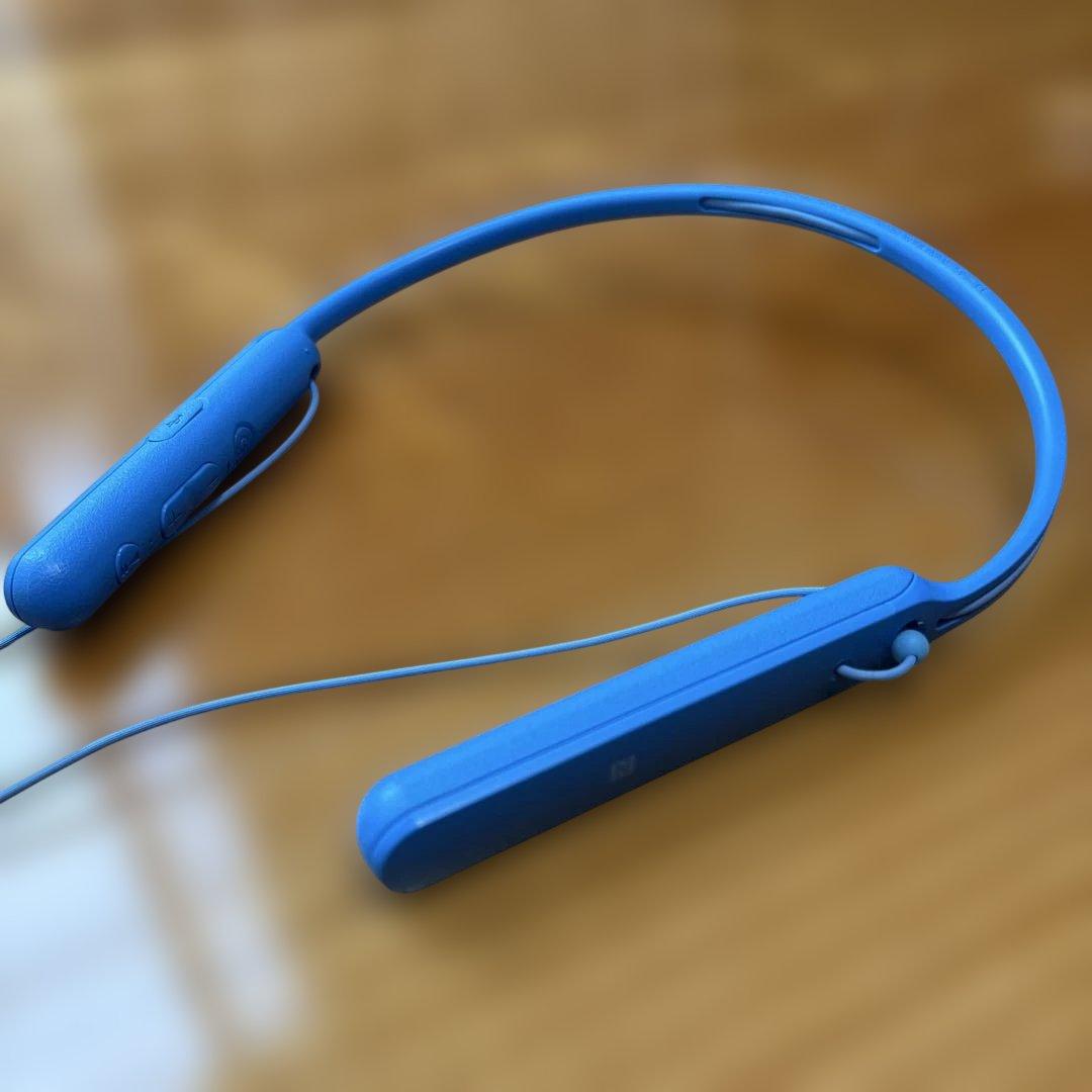 【美品】 SONY WI-C400 青 ワイヤレスイヤホン