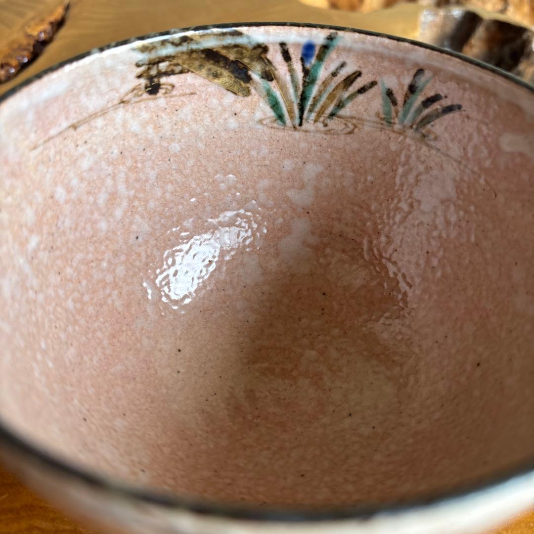 中村能休造 乾山風八橋絵 共箱 抹茶碗 茶道具