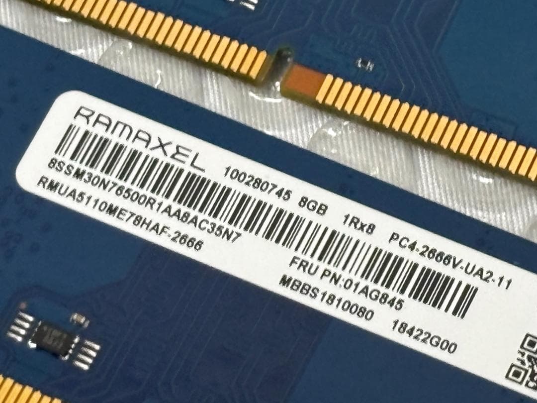 RAMAXEL DDR4-2666 8GB×5枚 計40GB