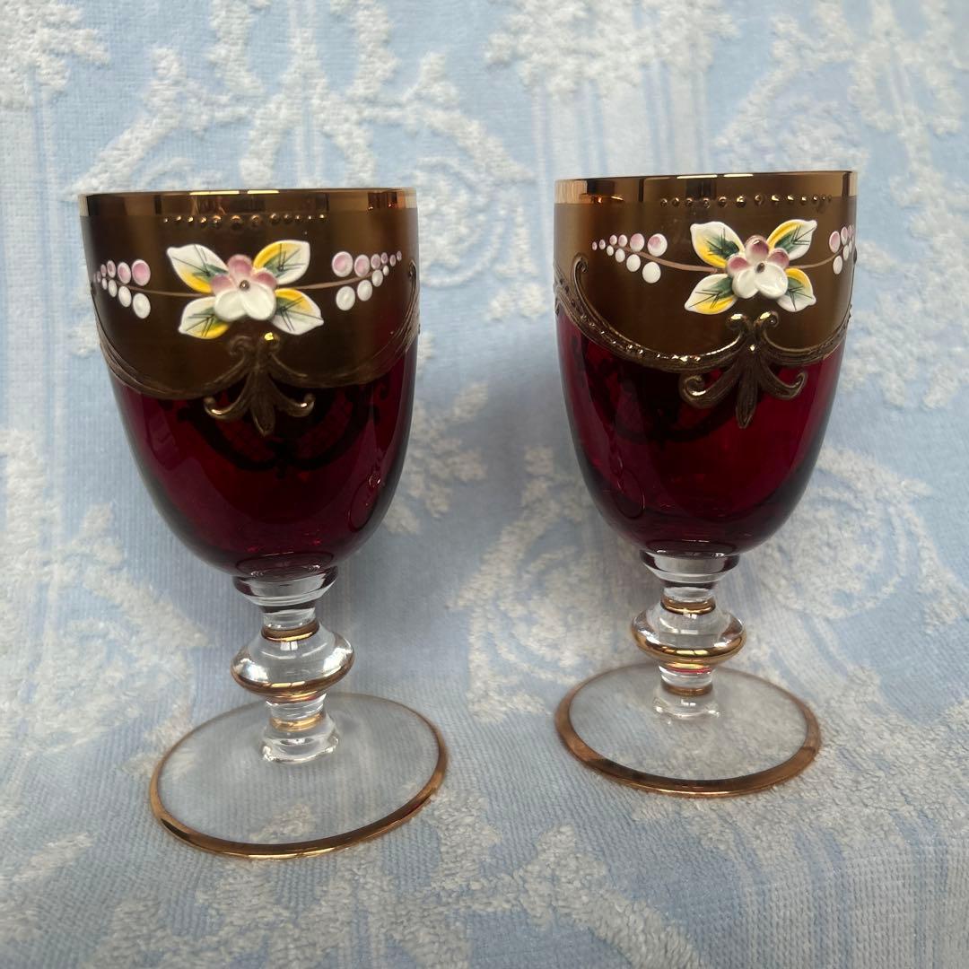 週末お値下げ　MURANO ムラーノ　ヴェネチアンガラス　　2個セット
