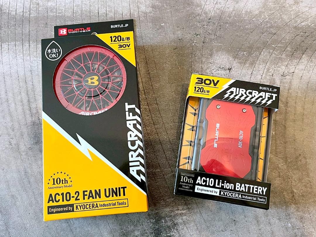 最新30V 新品 バートル AC10 ファンバッテリーセット 空調服用 レッド