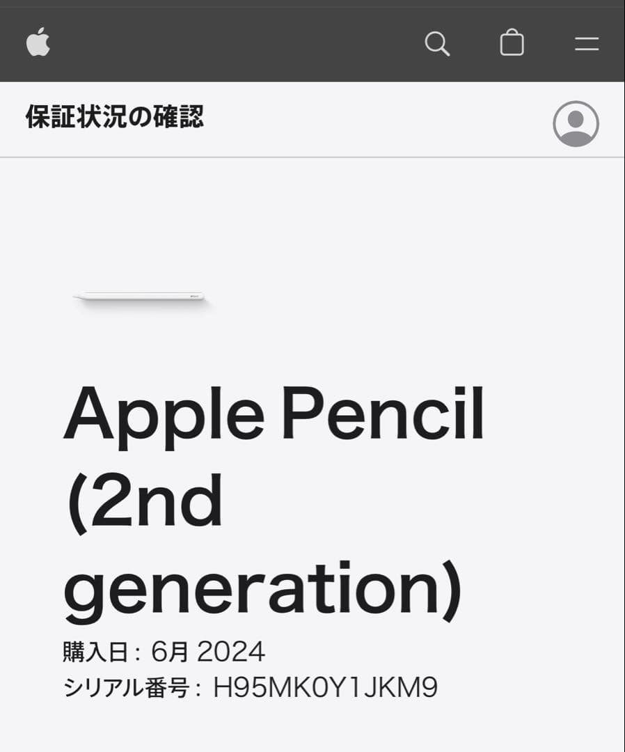 Apple Pencil ホワイト（第2世代）空箱・説明書付き