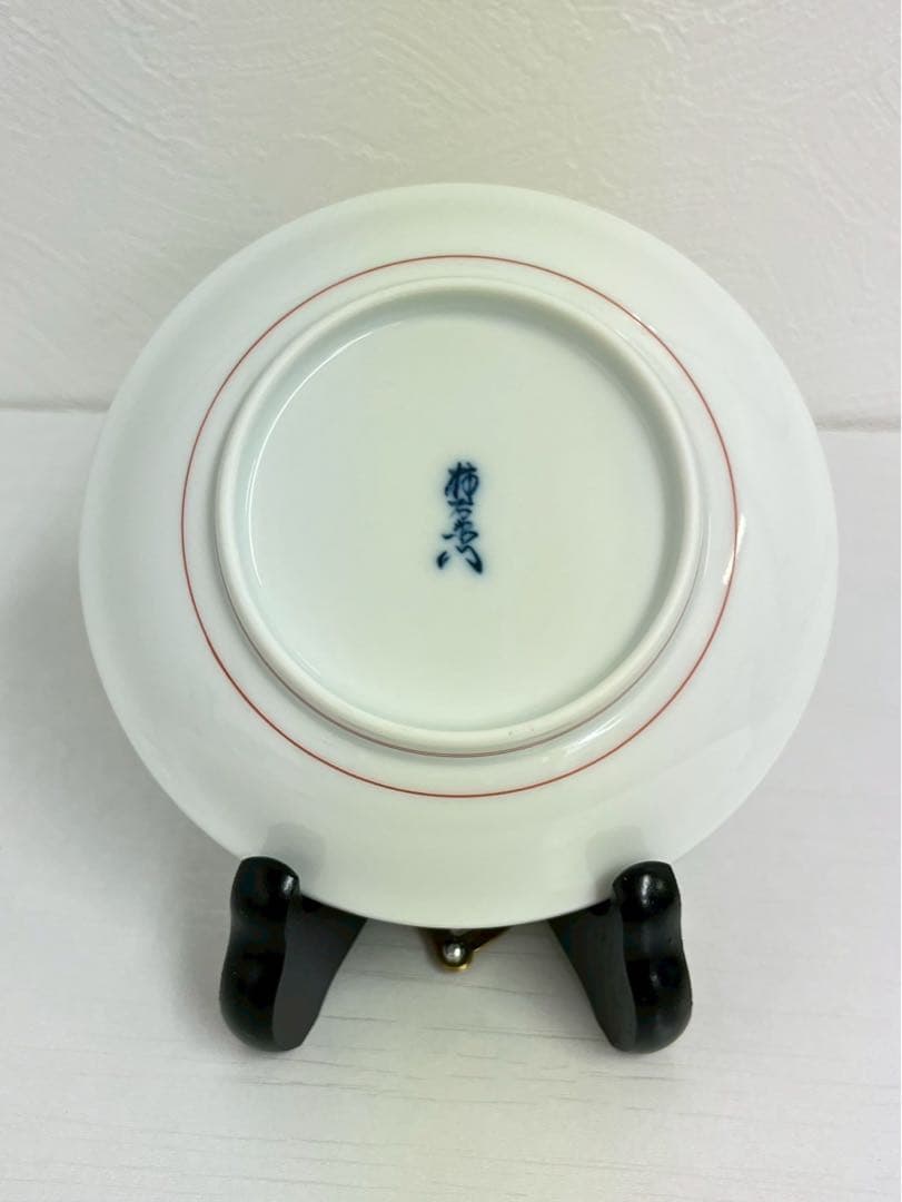 未使用 美品　十四代目 柿右衛門 作　色絵 花鳥文 額皿／共箱付
