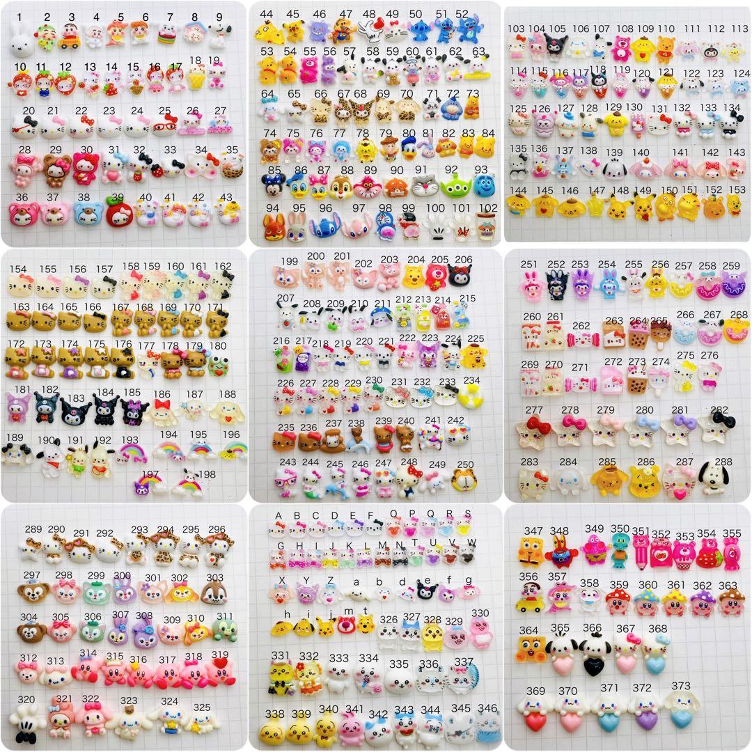 アニマル　ねこ　うさぎ　キャラクター　リボン　ネイル　パーツ　デコ