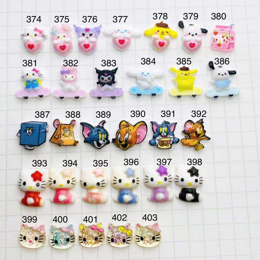 アニマル　ねこ　うさぎ　キャラクター　リボン　ネイル　パーツ　デコ