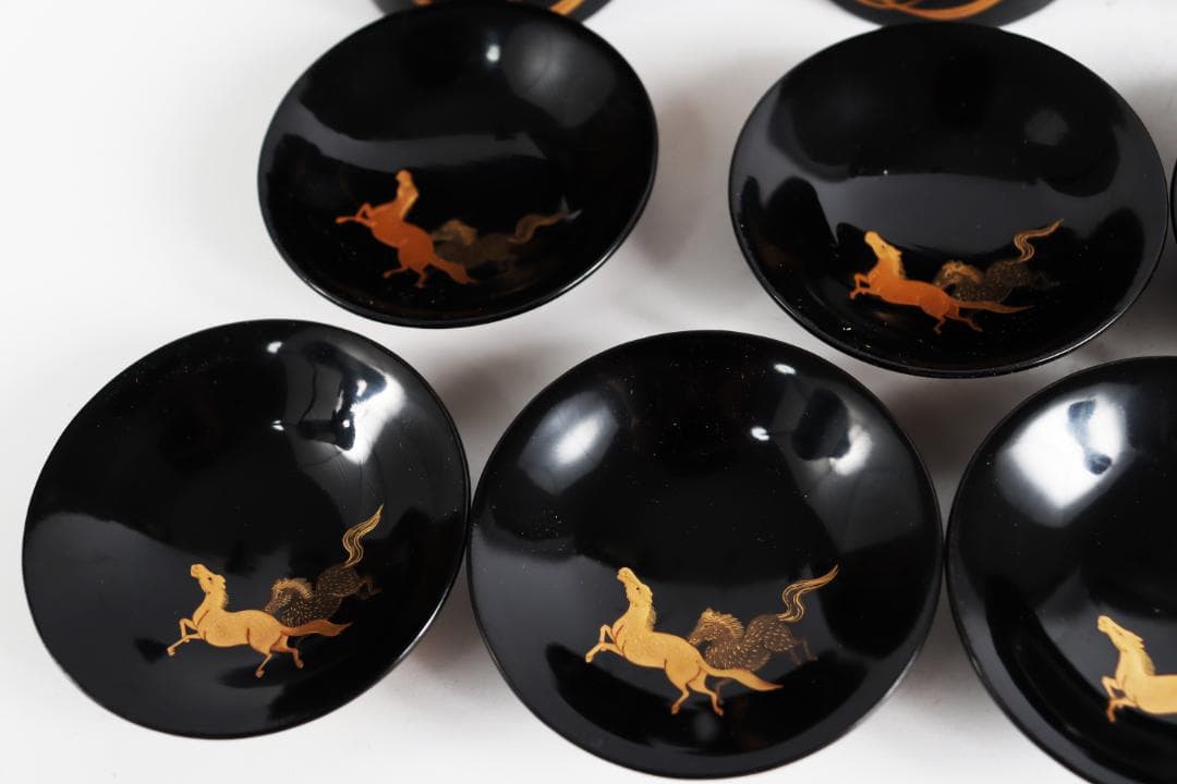 輪島塗 馬瓢箪金蒔絵 小吸物椀 十客 共箱