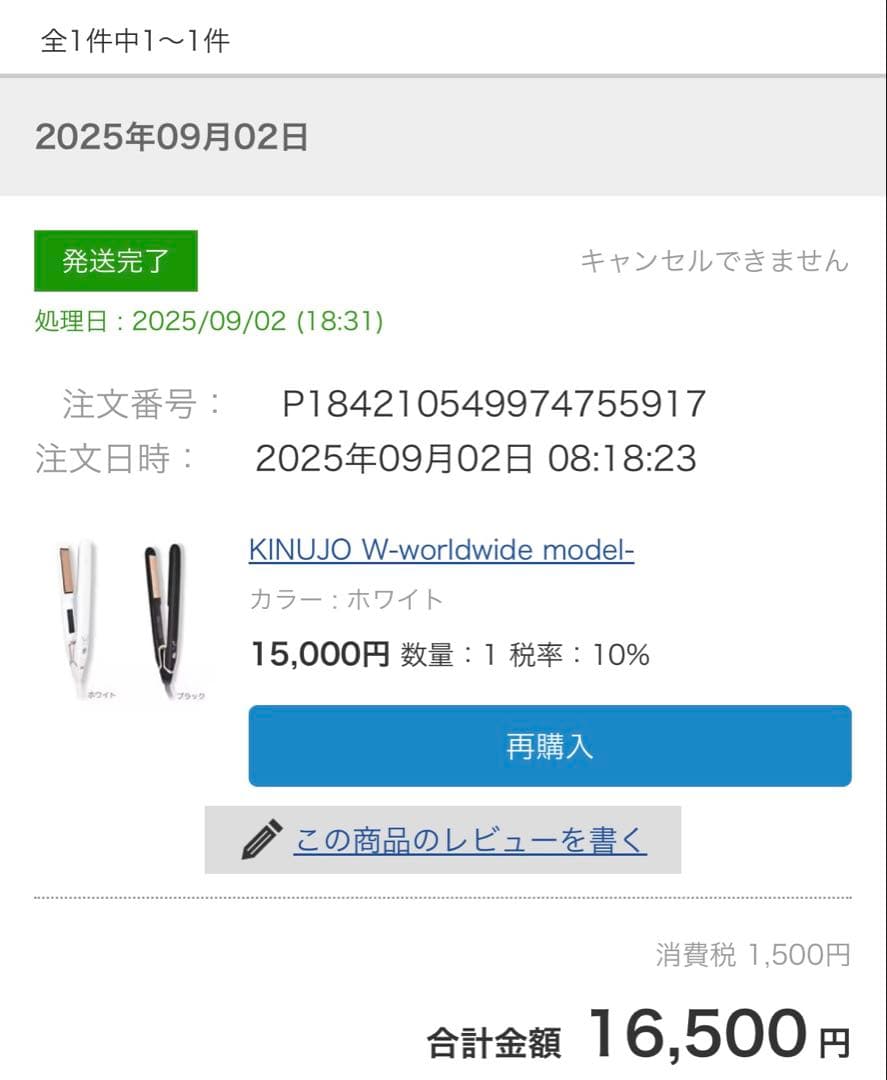 KINUJO W DS200 ホワイト　ストレートヘアアイロン　絹女　海外対応