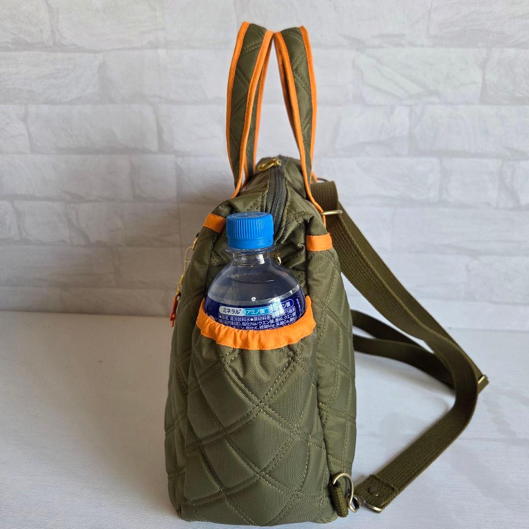 【訳あり】ボストン型4way バッグ(L)　撥水キルト　ハンドメイド