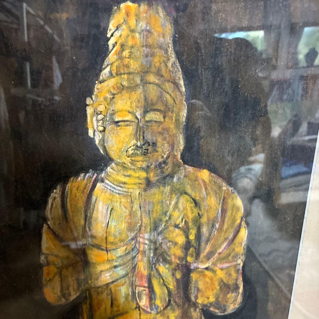 最安値！！金色の仏像の絵画 木製フレーム付き　阿弥陀如来