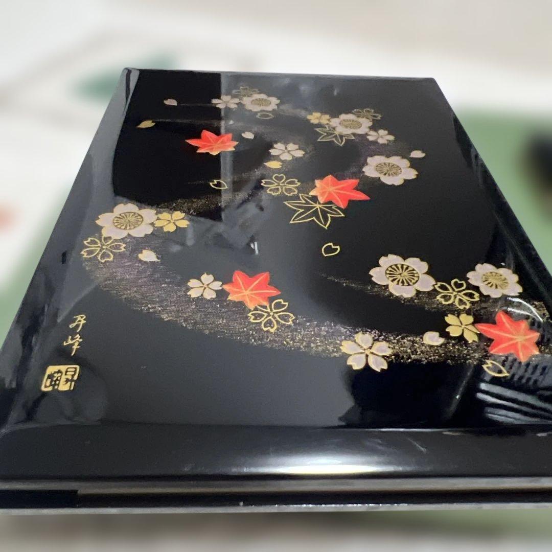 【希少年代物】高級漆器 電話帳＆ボールペンセット 金縁仕様 桜 紅葉 昇峰 銘入