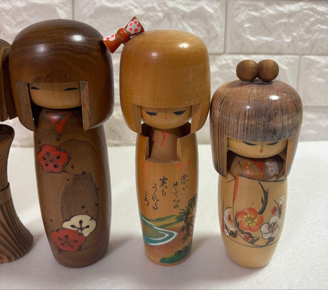 創作こけし 伝統的な木製こけし 6体 まとめ売り
