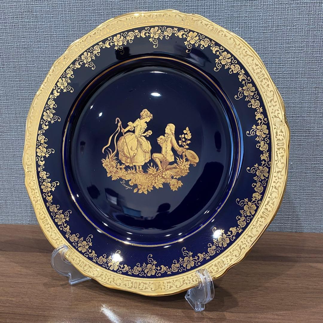 【LimogesCastel France】リモージュ　プレート22K金彩飾り皿