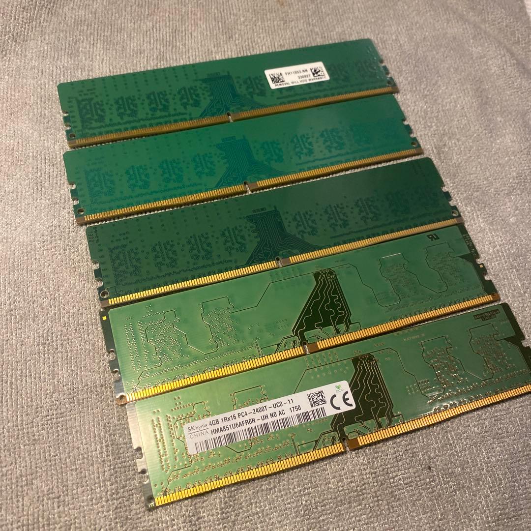 Crucial Kingston 4GB DDR4-5枚セット