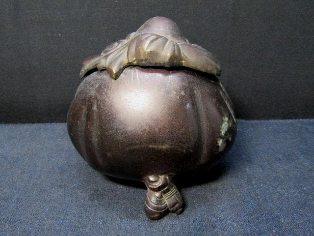 ■時代　銅器　香炉　布袋香炉　三つ足 唐子 他　重さ890g■
