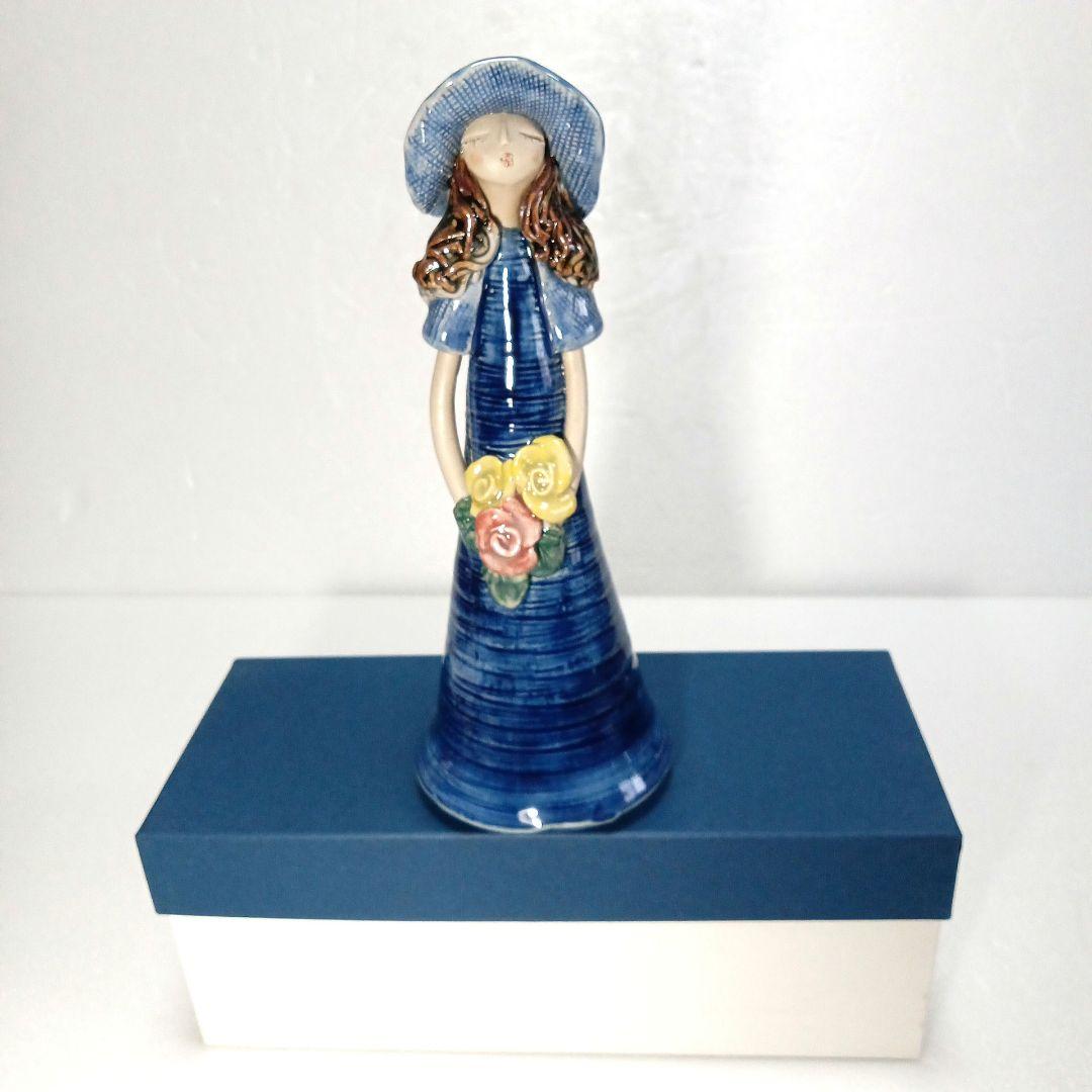 【新品未使用】癒やし 華やか 陶人形　瀬戸焼 日展入選 陶芸家 造