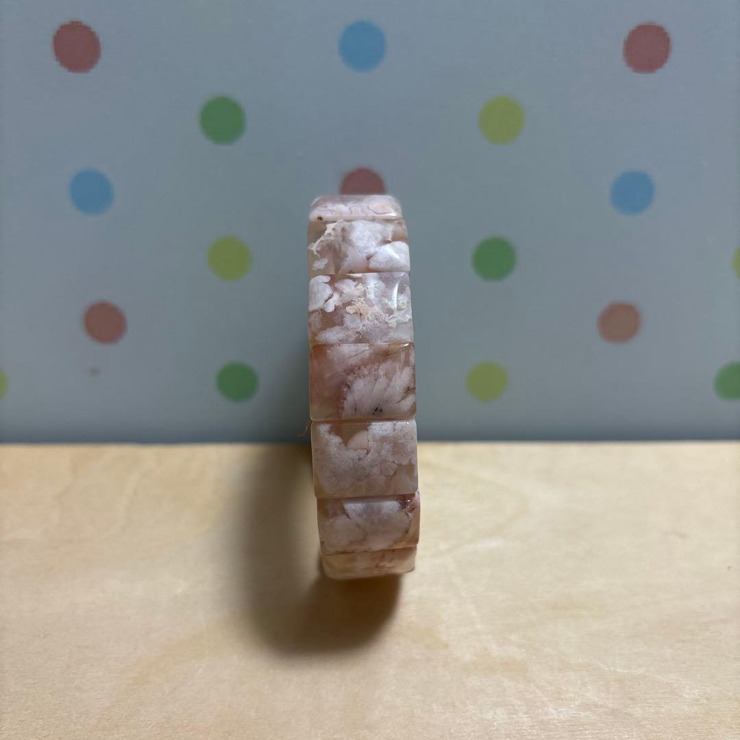 桜瑪瑙 バングル ブレスレット チェリーブロッサムアゲート