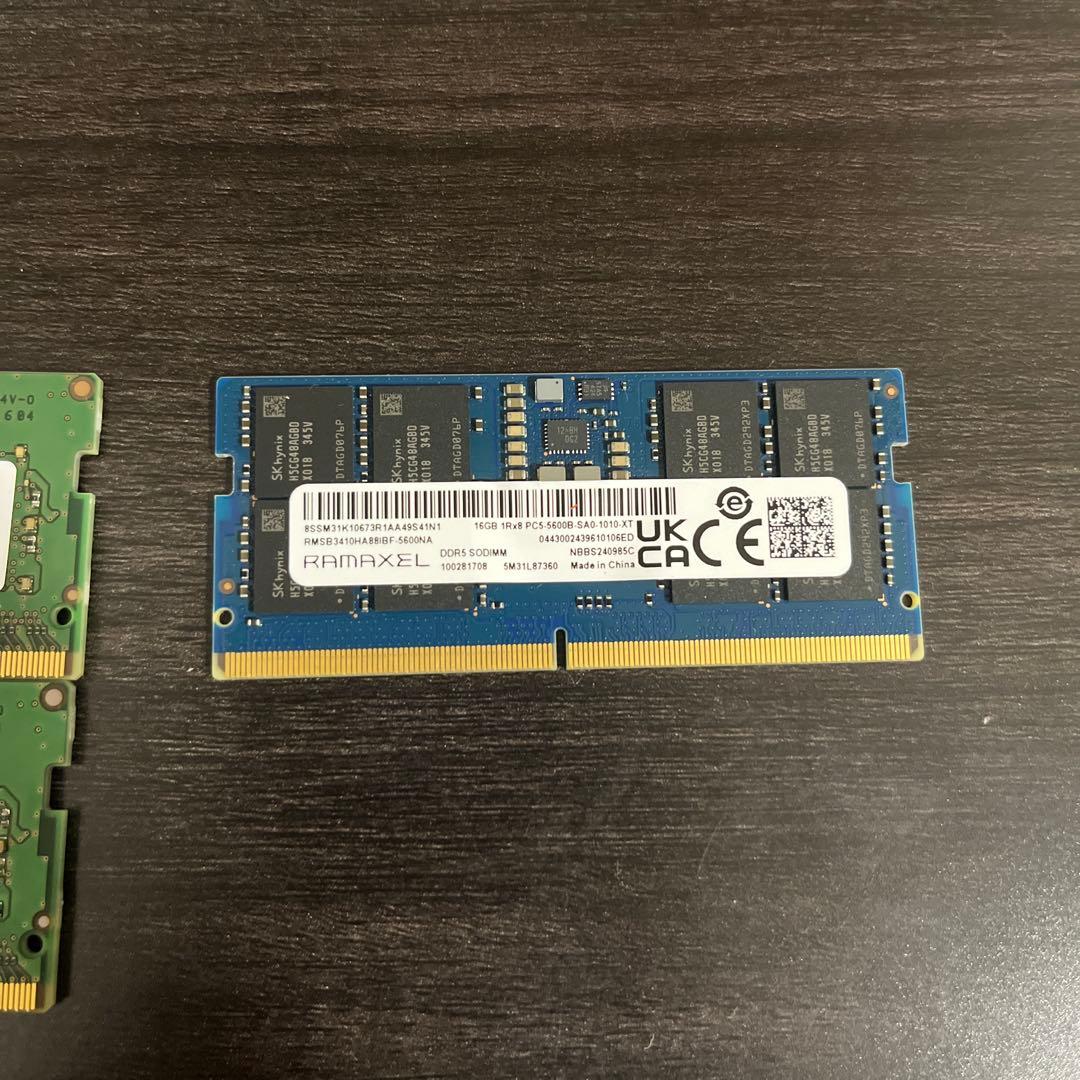 ノート・ミニPC用　ddr5メモリー16GB、ddr4メモリー8GB×2+おまけ