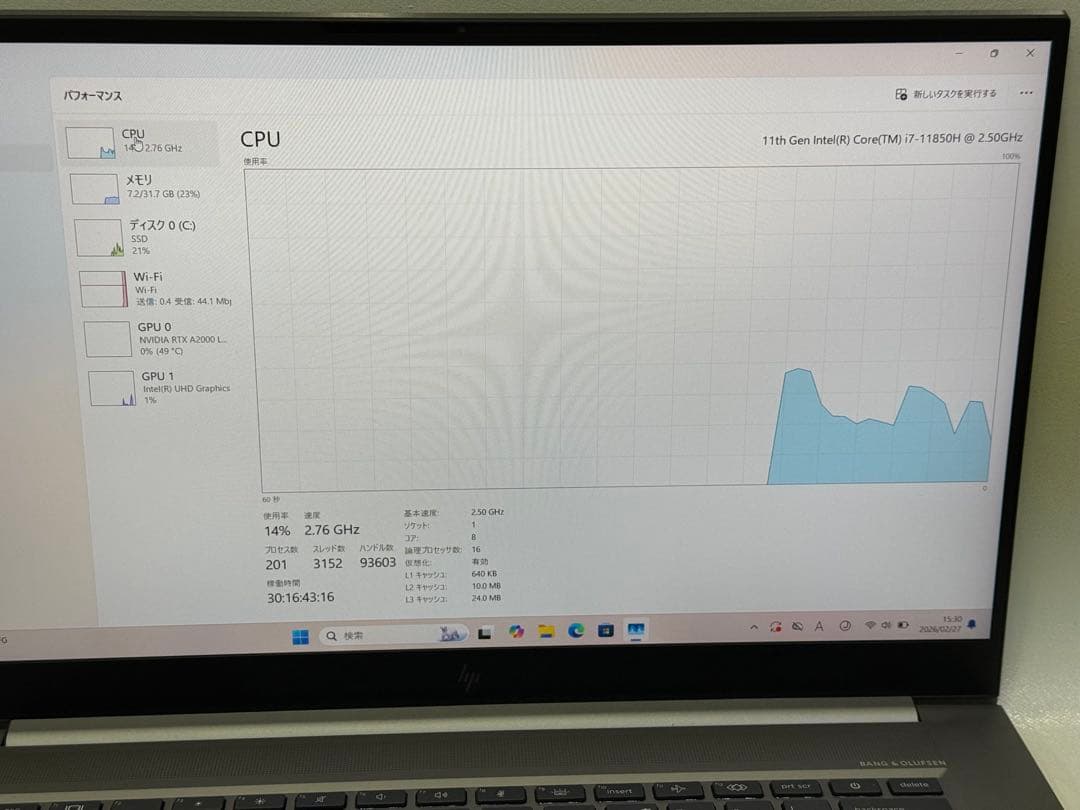 限定特価11世代i7/hpZBook Studio G8ノート32GB/512G