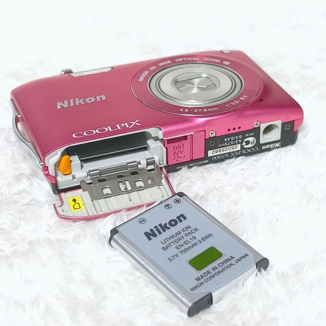 訳あり極美品✨NIKON COOLPIX S3300 ピンク 動作品 デジカメ