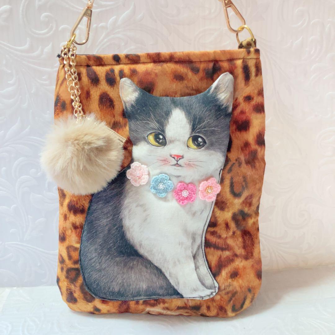 ゆきそら　ハチワレ猫ちゃんサコシュ　コヤンイサムチョン　KOKKA猫ちゃん