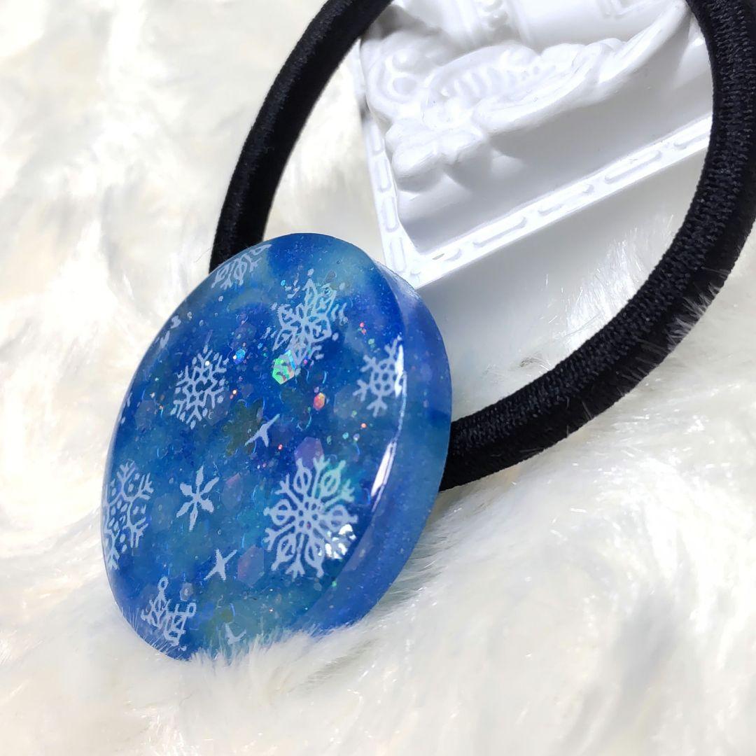 【展示】雪のヘアゴム