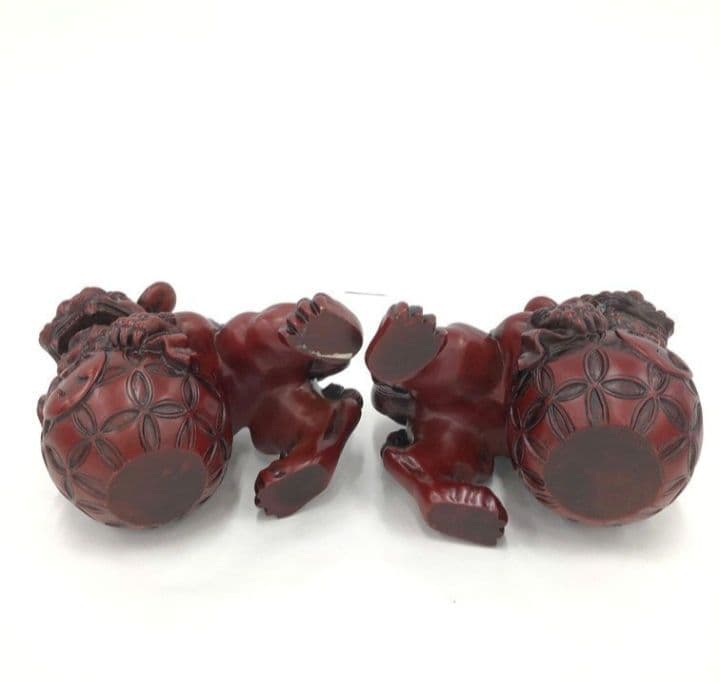置物　シーサー　玉乗り獅子　2点