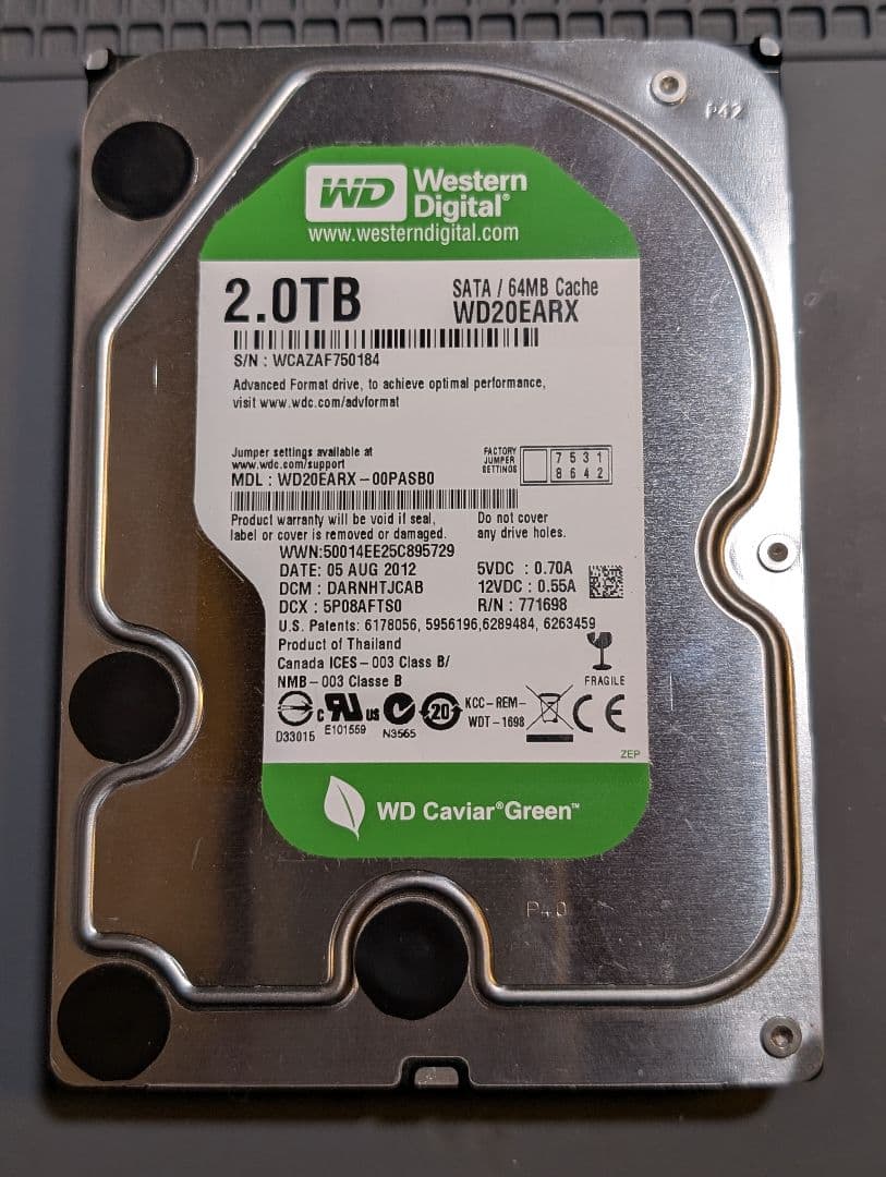 stuffer WD Green 2TB 3台 内蔵ハードディスクドライブ