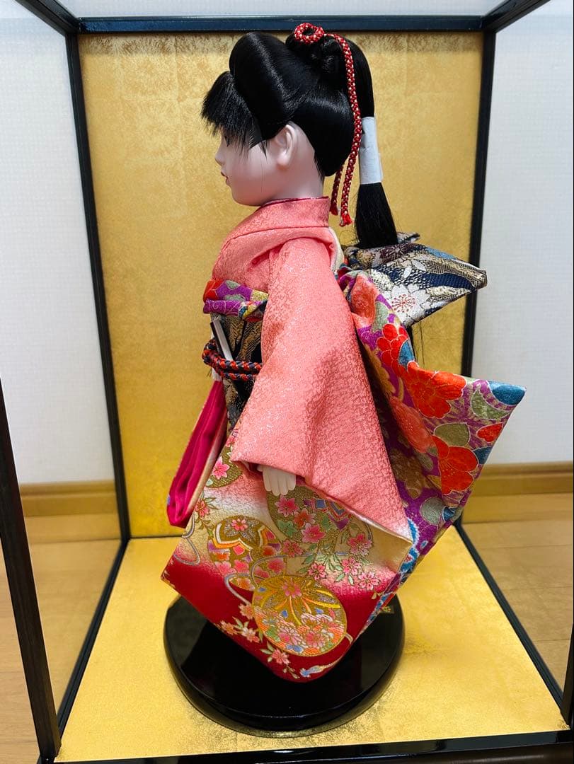 【超美品】市松人形 ガラスケース付 作家札あり 和人形