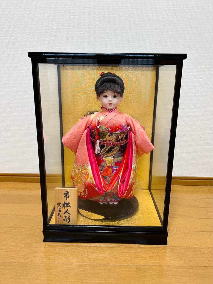 【超美品】市松人形 ガラスケース付 作家札あり 和人形