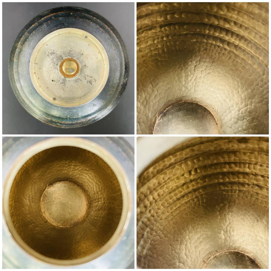 玉川堂造 鎚起銅器 袋形茶壺 共箱 煎茶道具 茶心壺 茶筒 古銅 R8SA83