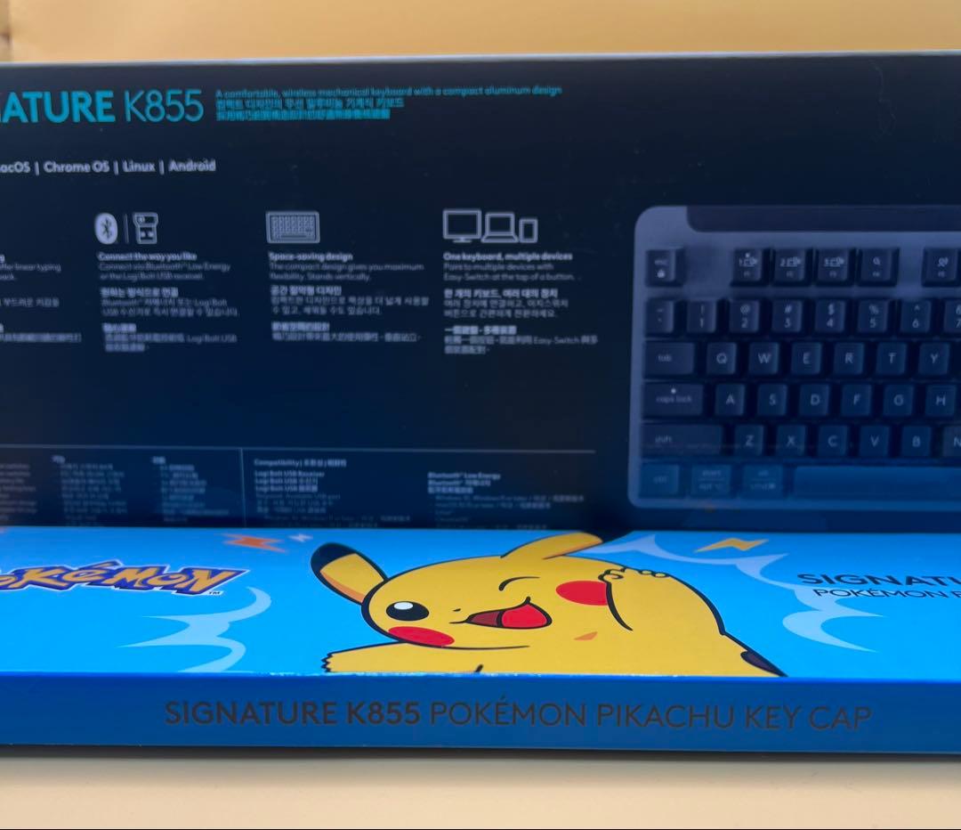 韓国限定 Logitech×ポケモン K855 ピカチュウ無線キーボード30周年
