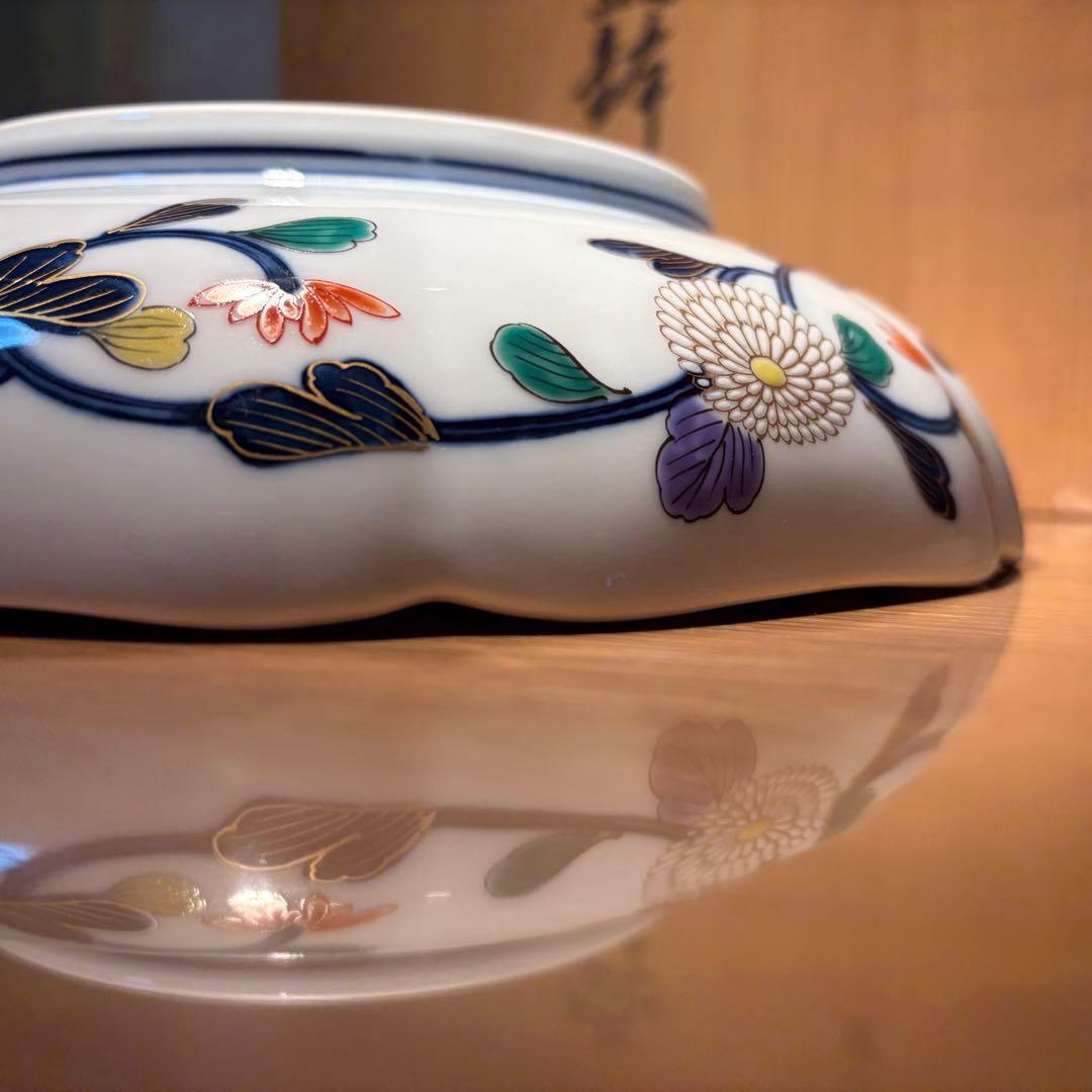 未使用★有田焼　其泉窯　琳派古伊万里　盛鉢　共箱付