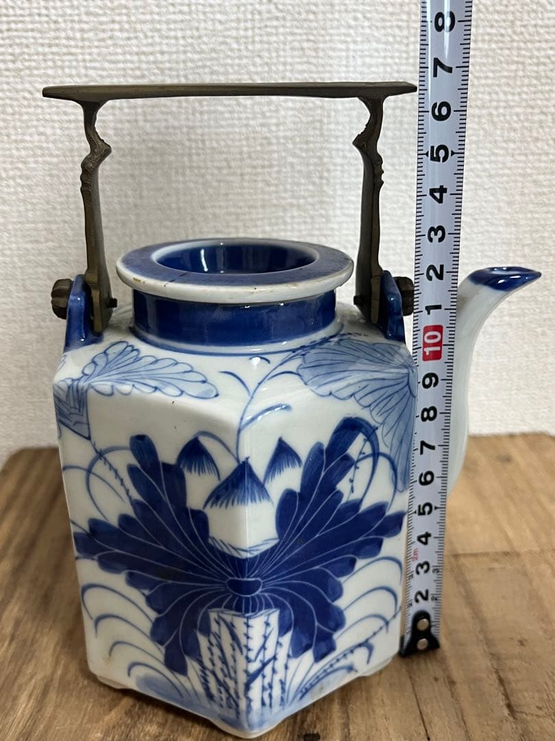 中国美術染付花文 水注 水差 煎茶道具 時代物