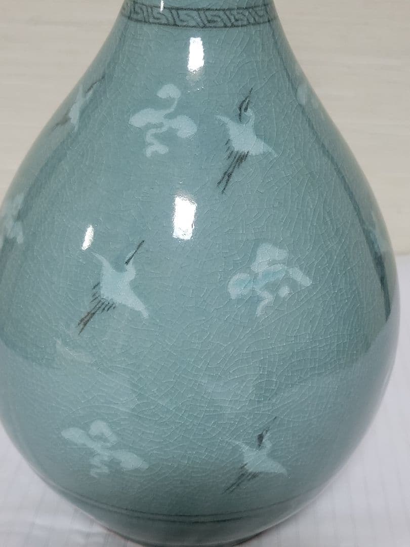保管未使用品　高麗青磁　芸林陶芸研究院 芸林 申根洙　花瓶