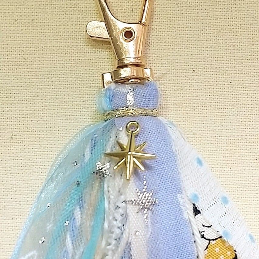 SOLD◆猫 北欧 数式 ハンドメイド 布タッセル バックチャーム キーホルダー