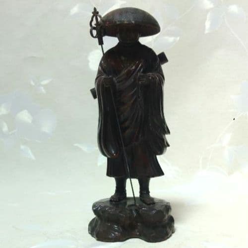 仏像　弘法大師　牧田秀雲　置物　金属工芸　ア31