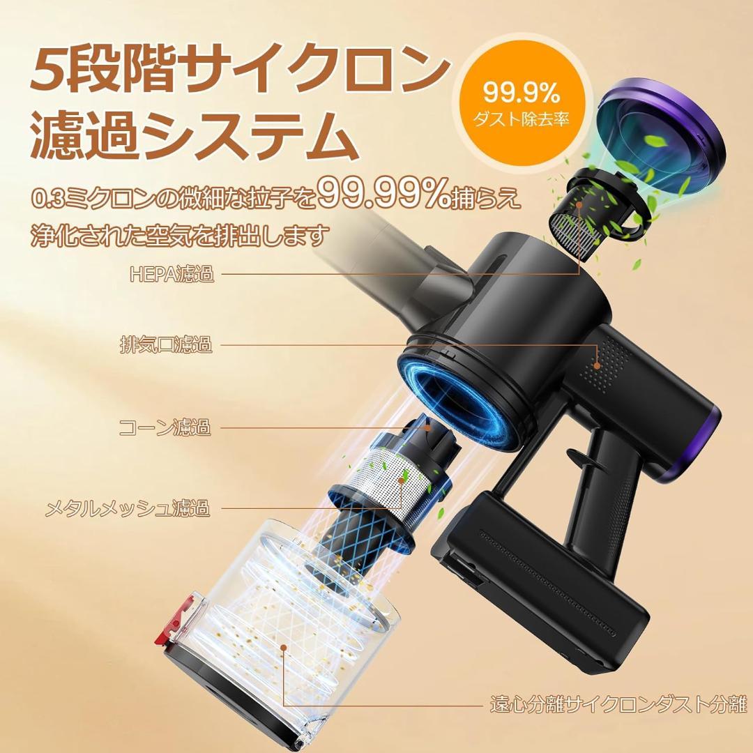 折りたたみ式コードレス掃除機 S9｜軽量＆自立式｜LEDライト搭載 コンパクト