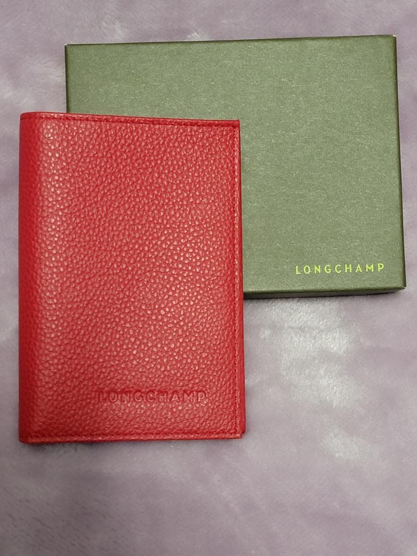 ロンシャン LONGCHAMP レザー パスポートケース レッド