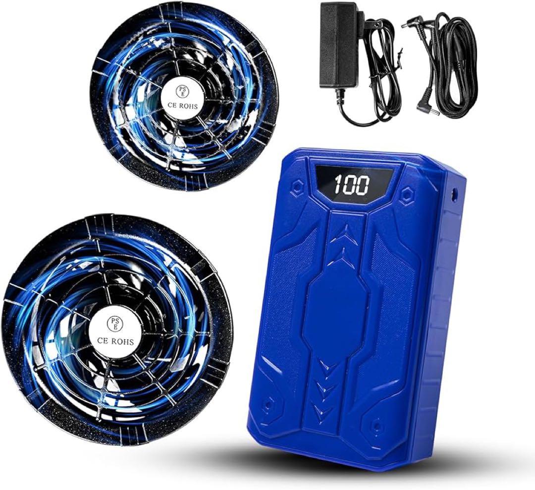 空調服　ファンバッテリー　 空調作業服 30000mAh 暴風ファン 強力冷却
