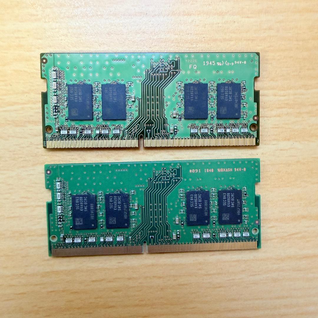 【SAMSUNG】 DDR4-2400T 8GB メモリ2枚セット計16GB